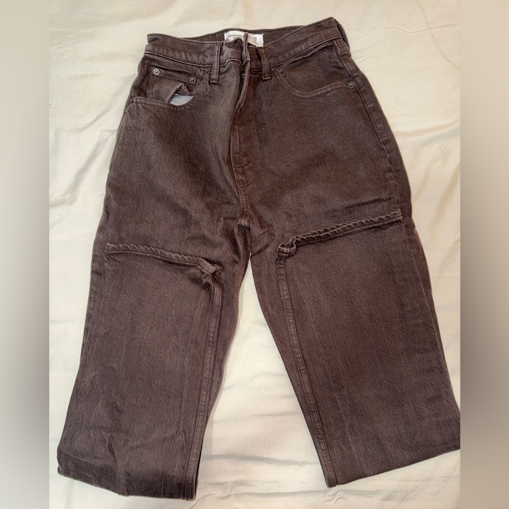 Abercrombie & Fitch Dark High Rise Brown Jeans